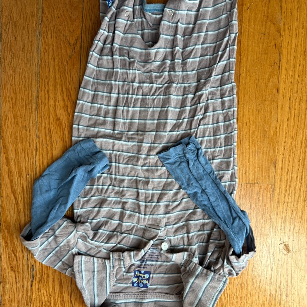 Kickee Pants - Long Sleeve Double Layer Polo Romper boy Parisian Stripe